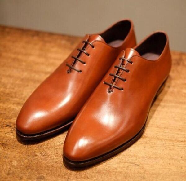 Handmade Men's Brown Leather Oxfords Dress/Formal Shoes