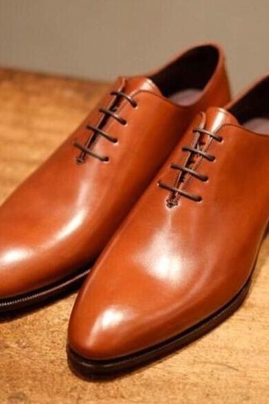 Handmade Men's Brown Leather Oxfords Dress/Formal Shoes